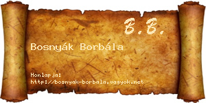 Bosnyák Borbála névjegykártya